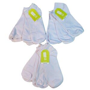 Crazy 8 Ankle Socks 9-Pack White Kids Size 3-5